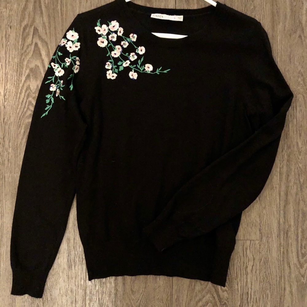 Long Sleeve Casual Black Pull Over